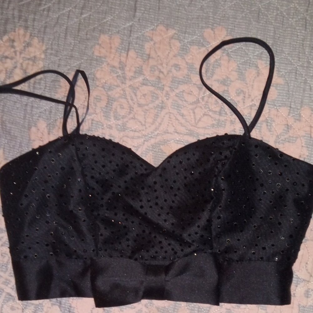 B Darlin Elegant Black Sequin Top